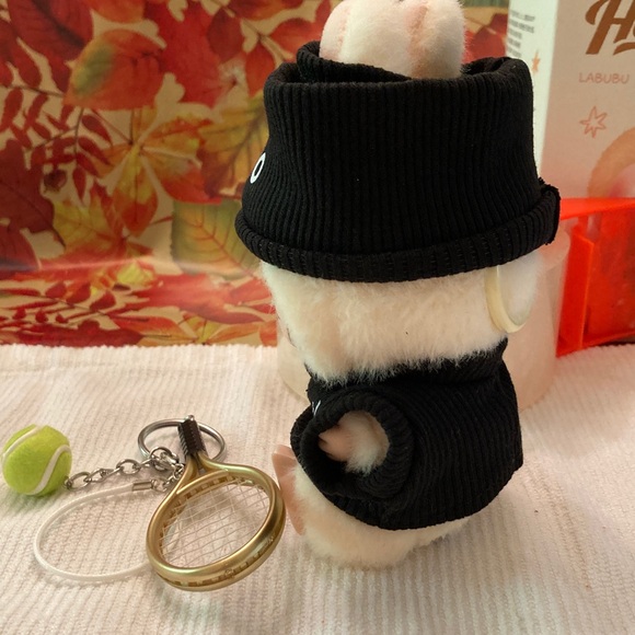 LABUBU Black Tennis Outfit , tennis rack and ball CUTE!! NO DOLL - Picture 6 of 7